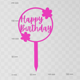 Capture1.png Happy Birthday Cake Topper Pack 1 3d Print STL Files - Digital Download -3 Designs