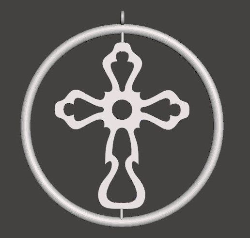 Christmas Tree Cross Ornament