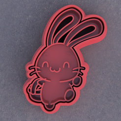 CanasConejo1.png STL file Rabbit with basket. Easter cookie cutter. Rabbit with basket. Easter Cookie Cutter.・3D printing design to download