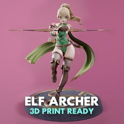 Anime-Elf-Archer.00_Thumbnail.jpg 3D file Anime Elf Archer - 3D Print Ready・3D printer design to download