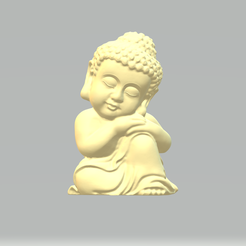 1.png Archivo STL Bebé Buda Modelo de impresión 3D・Plan imprimible en 3D para descargar