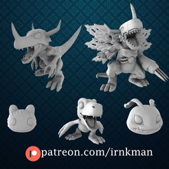 Greymon-line.png Archivo STL Línea de evolución de Greymon (Digimon)・Objeto imprimible en 3D para descargar, Irnkman