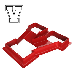 Varsity-V-1.png Файл STL Вырезатель для печенья в стиле Varsity Letter V・3D-печать дизайна для загрузки