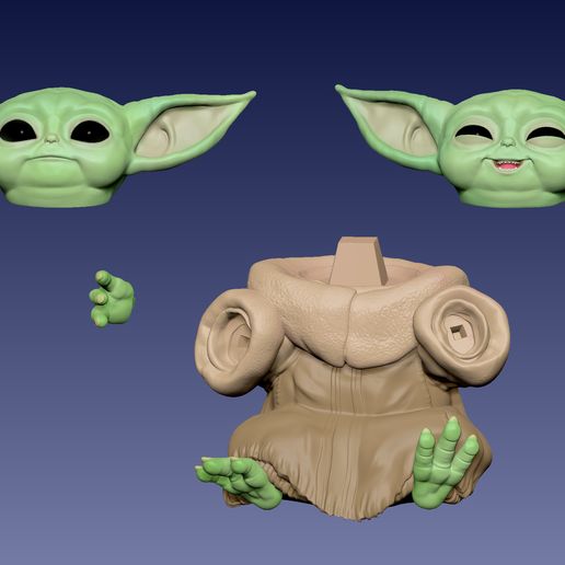 07.jpg STL-Datei Baby Yoda "GROGU" The Child - The Mandalorian - 3D Print - 3D FanArt・3D-Druck-Idee zum Herunterladen, HIKO3D
