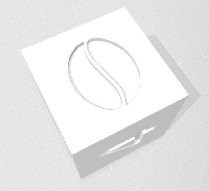 D6 - Coffee Bean.jpg Fichier STL D2, D6 et D20 - Symbole du logo du grain de café・Modèle à télécharger et à imprimer en 3D, verasartsanddice
