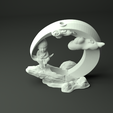 top.png BackFlow Incense Burner Baby Buddha and Luna for 3D printing model