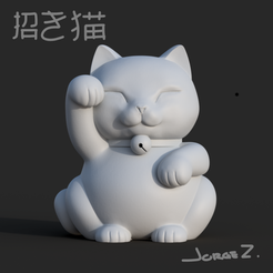 manekinekopics.png STL file Maneki Neko 'Lucky Cat' charm・3D printer model to download, JorgeZepeda