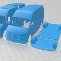 Volkswagen-Crafter-L1H2-2017-Cristales-Separados-1.jpg Fichier 3D Volkswagen Crafter L1H2 2017 Fourgon imprimable・Modèle pour imprimante 3D à télécharger