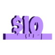 10 Dollar Spooky.STL SPOOKY DISPLAY PRICE BLOCKS - USD CURRENCY