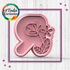 4413-R-con-flores.66.jpg STL file Cutter letter R with flowers・3D printer model to download