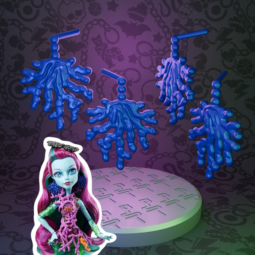 Monster High Great Scarrier Reef/Basic Posea Reef doll earrings replacement