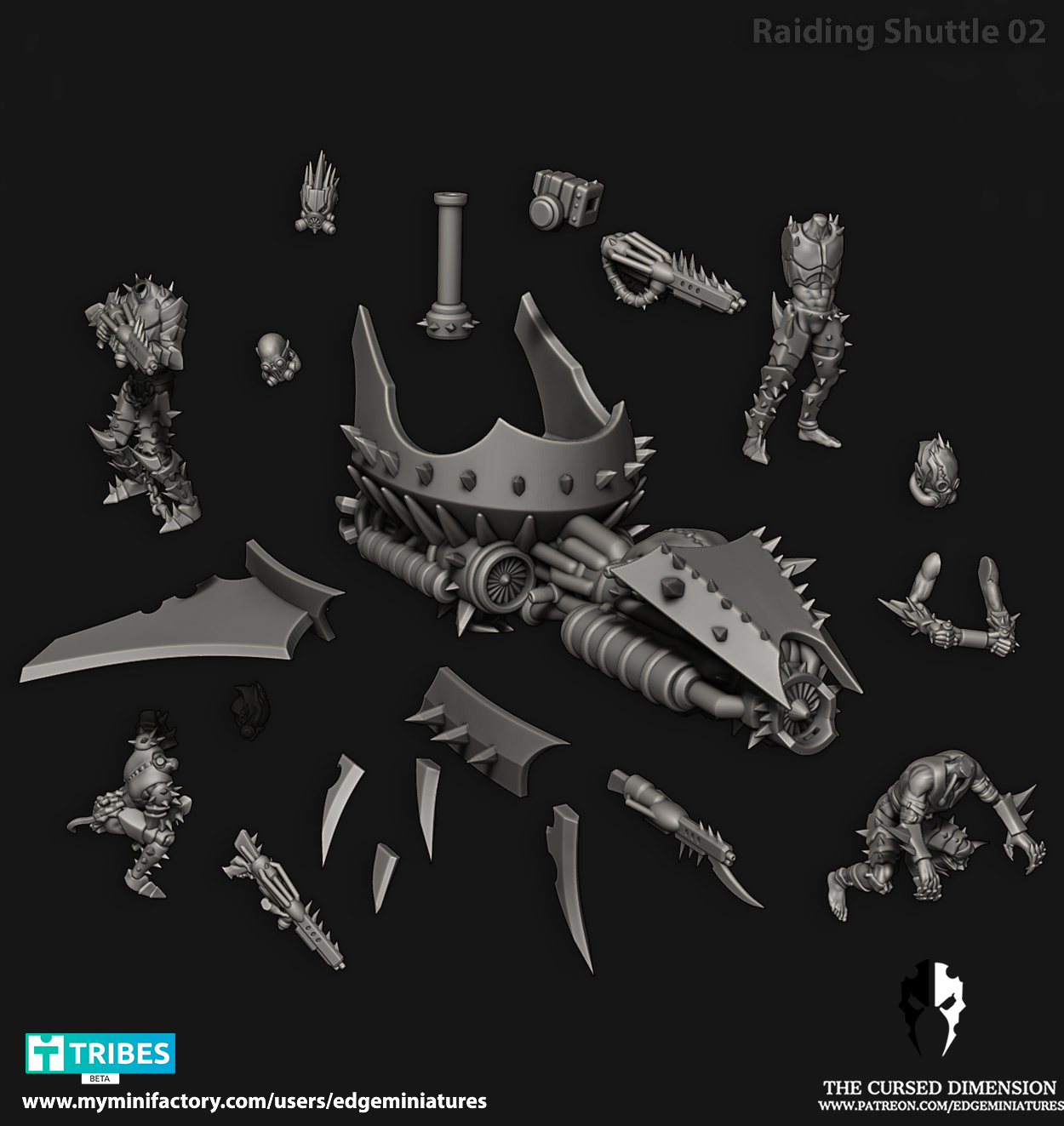 RaidingShuttle_02_03.png 3D file Raiding Shuttles - Cursed Elves・3D print model to download, edgeminiatures