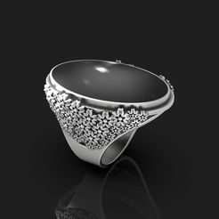 Ring-004-2-1.jpg Archivo 3D Anillo con flores 002.・Objeto imprimible en 3D para descargar