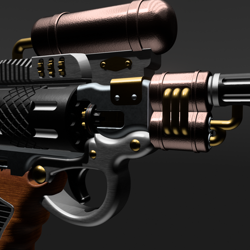 Steampunk-stilisiertes Pistol - Künstlerische Darstellung passend zum Branding des Pistolo Casinos