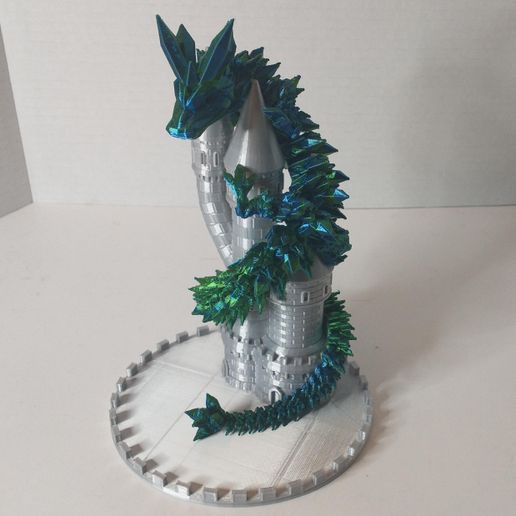 Articulated Dragon Stand Display Holder Castle Diorama for Dragons, Figurines, and Flexi. One Piece Print in Place.