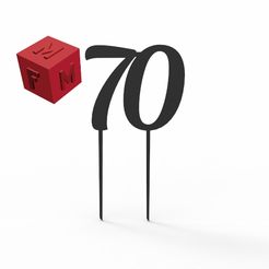 70.jpg Archivo STL 70 Cake Topper・Modelo imprimible en 3D para descargar