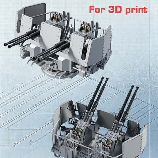 US Navy 40mm Quad Bofors AA Gun Mount