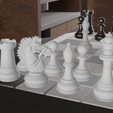 chess-room-knight-white-look.png American Stauton Chess Set + Chess Board Standart