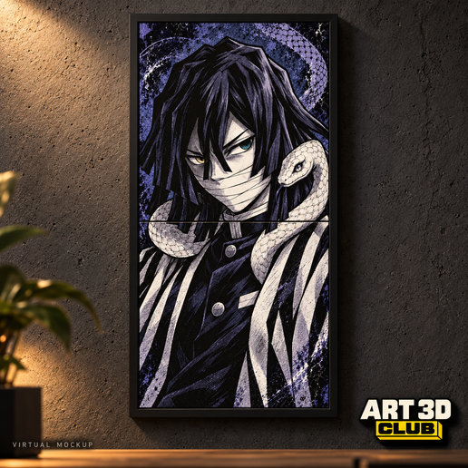 Obanai Iguro - Demon Slayer HueForge Wall Art