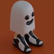 2.png Little ghost with Halloween slippers
