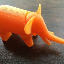 IMG_7078.JPG Archivo STL gratis LeFabShop Elefante con trompa más gruesa・Plan imprimible en 3D para descargar