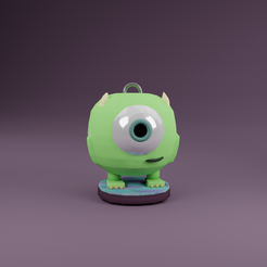 mike1.png 3D-Datei Mike Wazowski Pixar Keychain・3D-druckbares Design zum Herunterladen