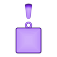 Concaved-faceted-square-cushion-pendant-charm.STL Quadratische konkave Kissen Anhänger Charme mit Bügel 3D-Druck Modell