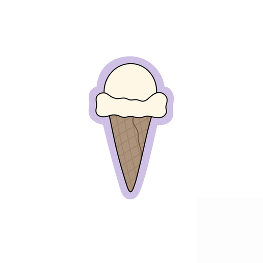 Ice Cream Cone Cookie Cutter STL – 2 Inch Summer 3D Print File