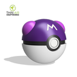 Original-Master-Ball.png Original Pokeball (5 Versions, Functional/Storage, Print In Place, No Supports Needed))