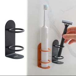 IMG_8601.jpeg Wall-Mounted Electric Toothbrush Holder Holder Punch-free Razor Holder Storage Shelf Toothbrush Organizer Bathroom Accessories