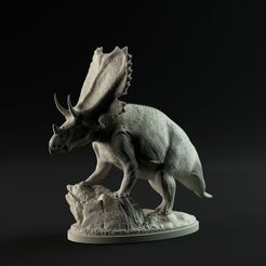 Mercuriceratops_1.jpg Fichier 3D Mercuriceratops regardant 1-35 échelle pré-supportée・Modèle à télécharger et à imprimer en 3D