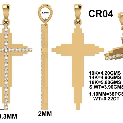 Crucifix pendant ready for printing 3D model