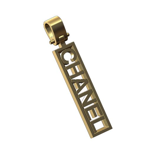 Chanel pendant with bail 3D print model 3D model