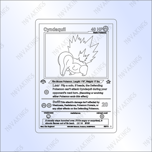 Cyndaquil Pokemon Card Vector SVG PDF DXF Laser Cutter File 3D File for  3D printing and CNC machining - Laser cuttingCults