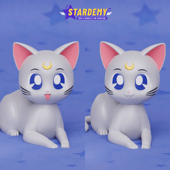ArtemisCults.png STL file ARTEMIS SAILOR MOON STATUE TOY Laying Cat・3D printable model to download, Stardemy