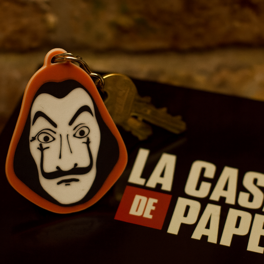 💰 mask Money Heist keychain・ 3MF File for 3D printing・Cults