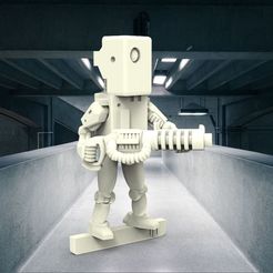 sdroid1.JPG Fichier STL gratuit Miniature de droïde de combat agrafeuse 28mm・Modèle imprimable en 3D à télécharger