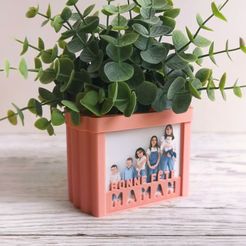 pots-bonne-fete-maman-peche-widddi-stl.jpg Mini pot with photo for Mum's Day, Dad's Day, Grandma's Day, Grandpa's Day