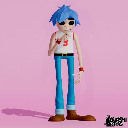 🎨 2D GORILLAZ FIGURE ART TOY (MULTIPARTS)・ 3D File for 3D