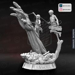 3D file Bertholdt colossal Titan V1 - Shingeki no Kyojin 3D print model  💬・3D printing template to download・Cults