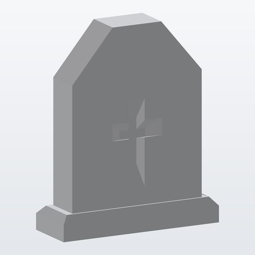 Tombstone with Cross – Support-Free Halloween Gravestone, Zero Overhang (116 mm) 3D model by pinganvipluo