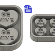 STL00370-3.png Be Mine Hearts Silicone Mold Tray - 2 designs included