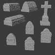 Tombs.png MEGA PACK 65 .STL OF 1920-50 STYLE ASSETS