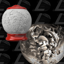 Vignette.png Файл STL SUPER MARIO BROS 2023 СФЕРИЧЕСКИЙ НОЧНИК ЛИТОФАН・Модель для печати в 3D скачать