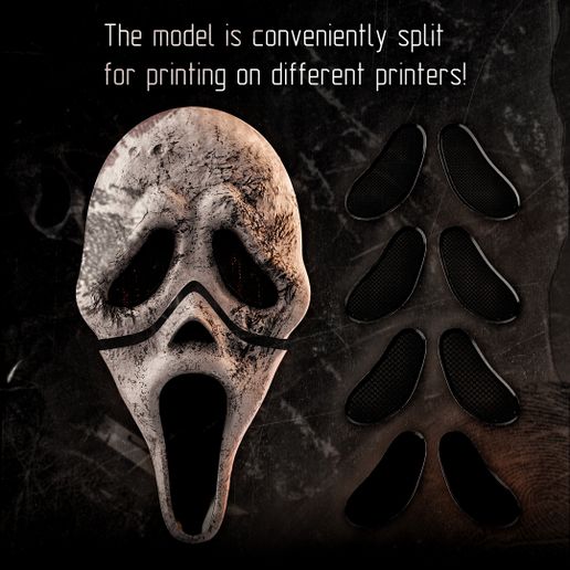 🎭 Scream Ghostface mask - Cosplay - Customized mounting - Separated ...