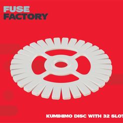 fusefactory_thingiverse_kumihimo-01.jpg Descargar archivo STL gratis Disco Kumihimo - 32 ranuras・Modelo para la impresora 3D, fusefactory