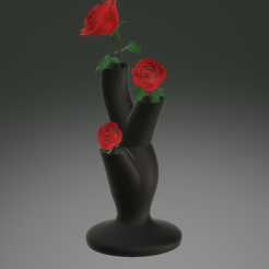 iso_scharz_2.png STL file flower vase with 3 enterences // STL File・3D printable model to download