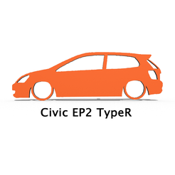 Civic EP2 TypeR Fichier STL Civic EP2 Type R Silhouette・Plan à imprimer en 3D à télécharger