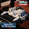 BiG_Scorpion01.jpg Archivo STL Flexi Print-In-Place Scorpion・Diseño de impresora 3D para descargar