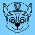 paw-patrol-chase-blue.png Paw Patrol Character Head Bundle 2D Wall Decoration